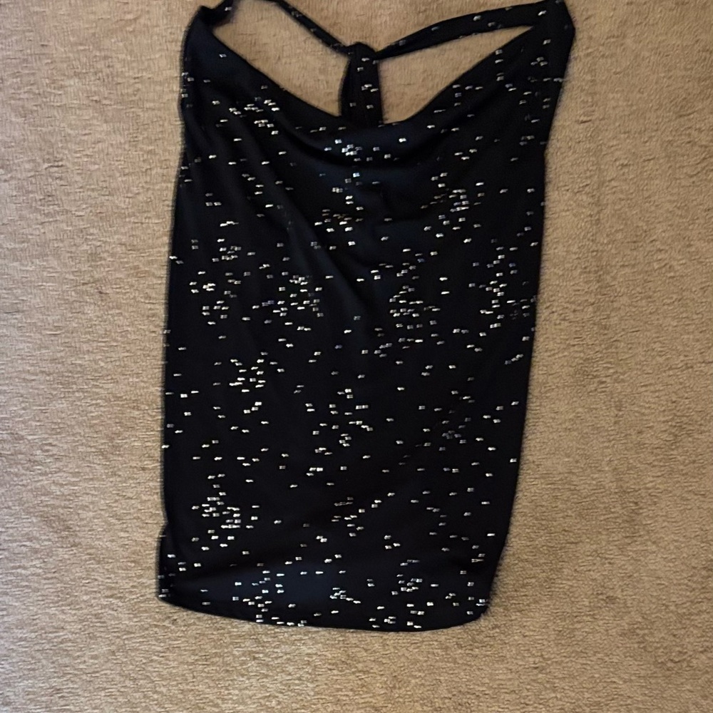 Rock & Republic Black Sequin Detail Tank